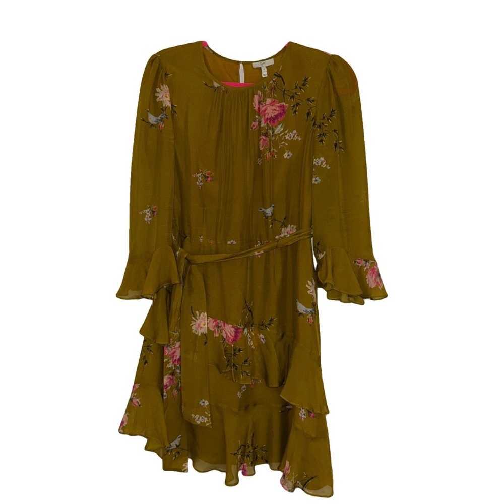 Joie Olive Floral Midi Dress